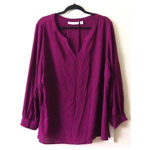 * NWT Sejour Nordstrom Purple Long Sleeve Split Neck
